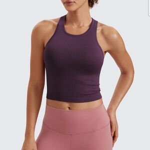 NWOT Women's Purple Ribbed Racerback Athletic Tank Top XXS